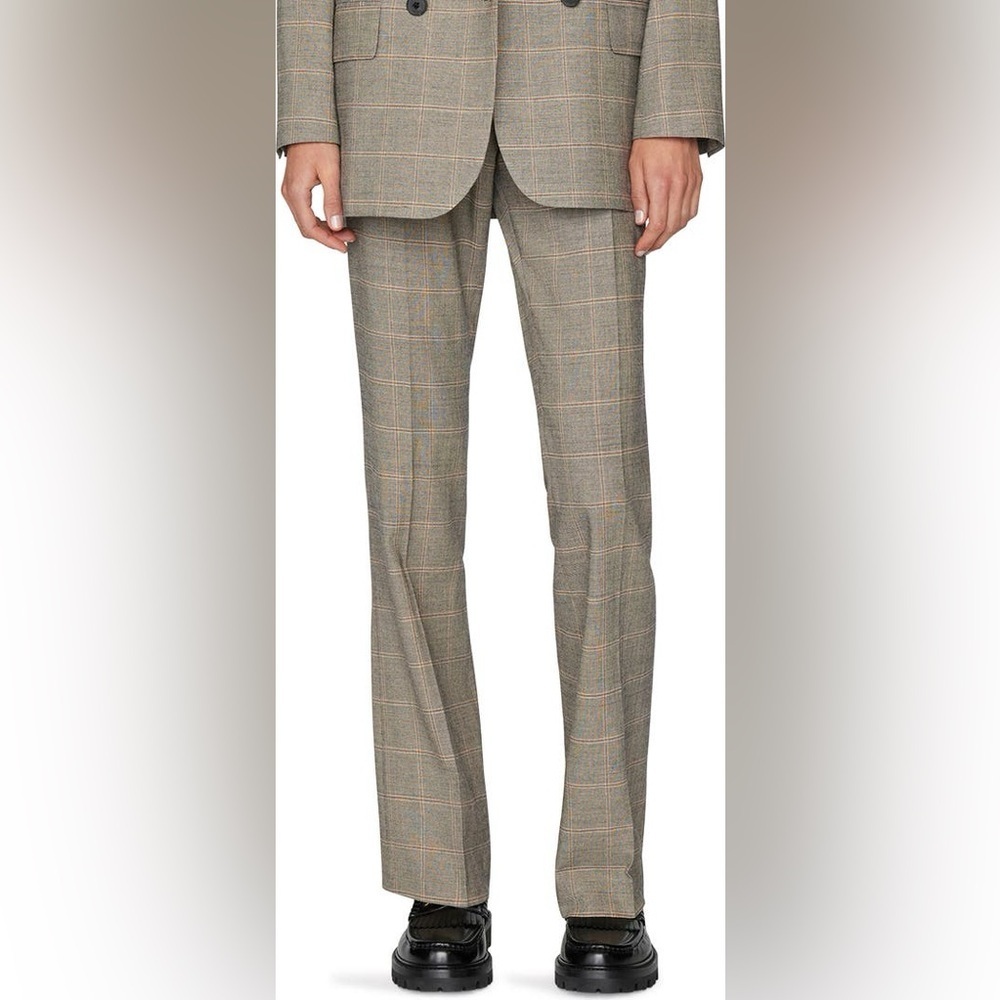 NWT Frame Mini Bootcut Trousers Noir Plaid Multi